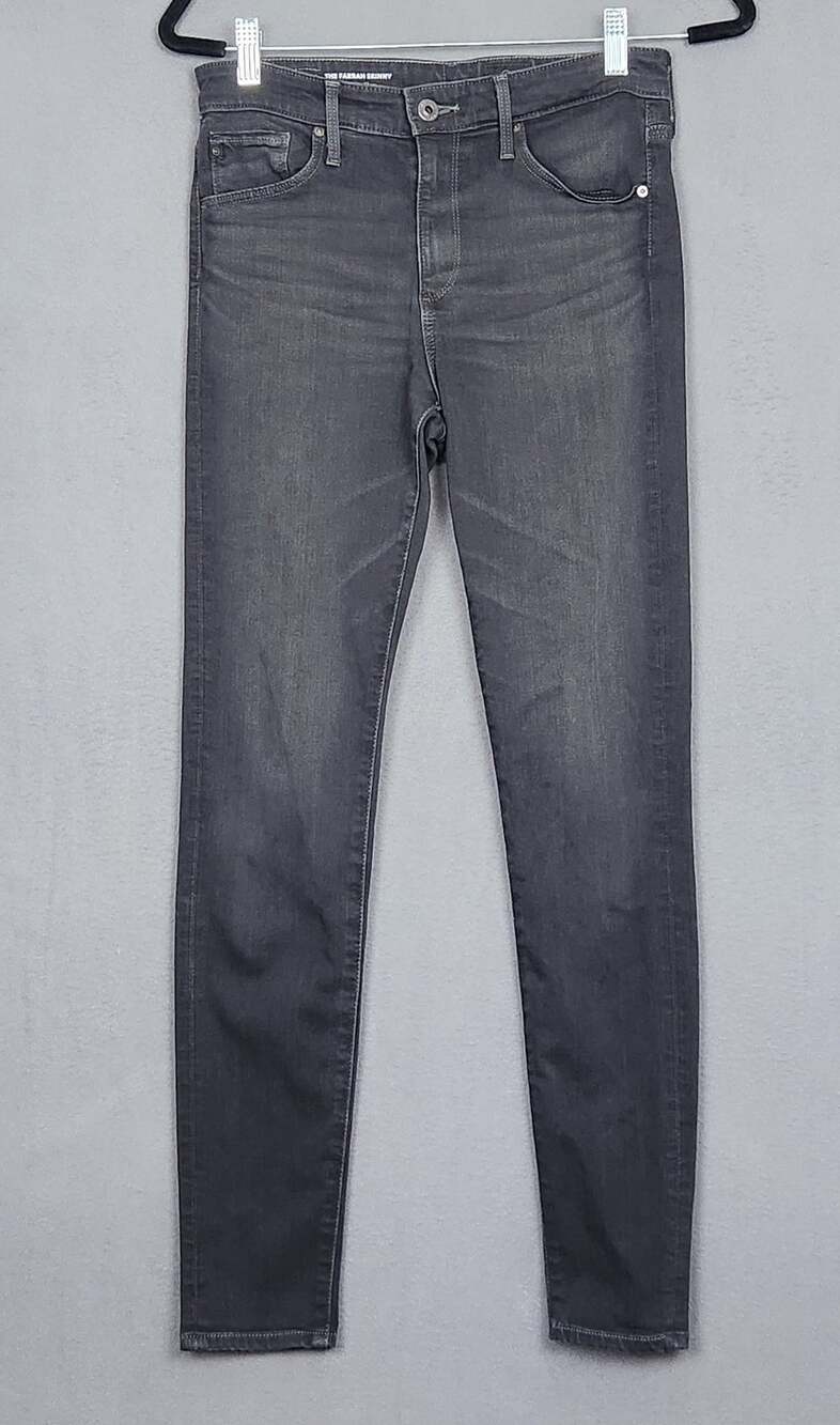 AG Adriano Goldschmied Jeans Womens Size 26R Black High Rise Skinny 28X29"
